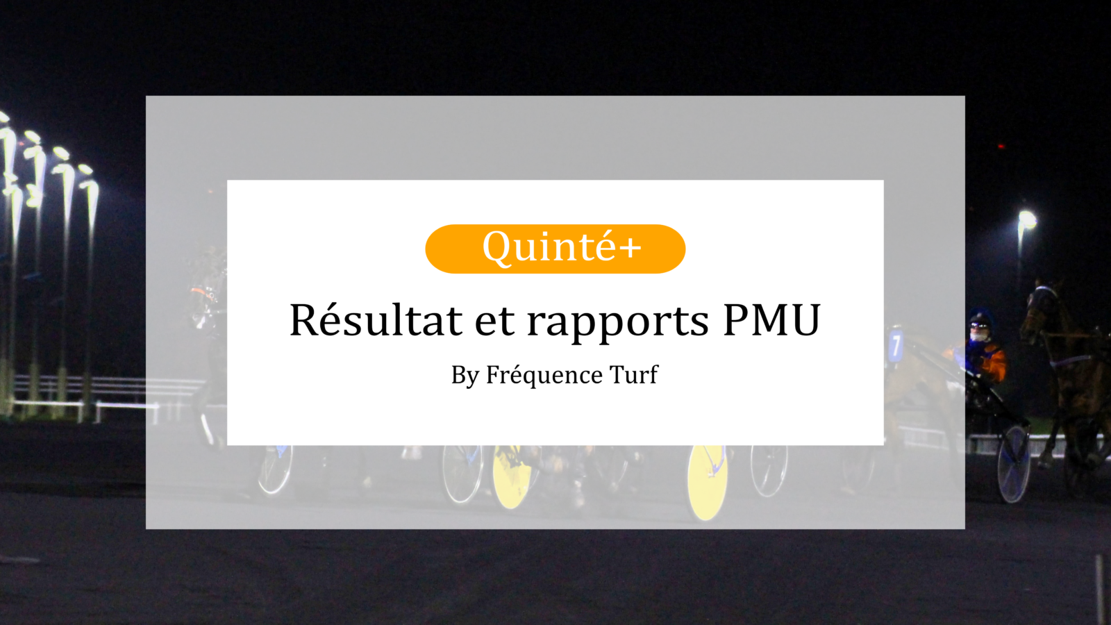 ️ Resultat PMU Du Quinte Du Vendredi 20 Octobre 2023