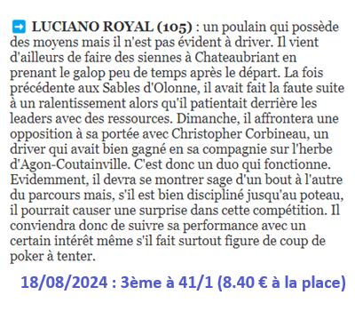 Pronostic PMU gagnant dimanche 18 aout 2024