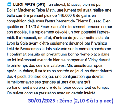 Pronostic gagnant du jeudi 30 janvier 2025