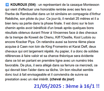 Pronostic PMU gagnant du 21 mai 2025