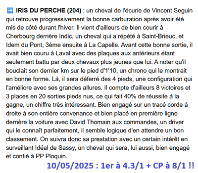 Pronostic PMU gagnant du 10 mai 2025