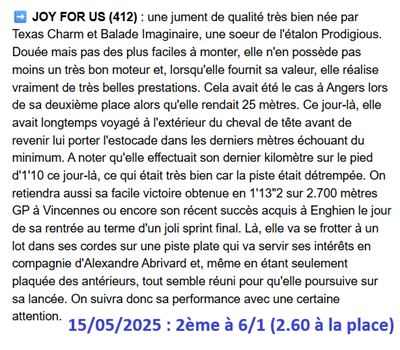 Pronostic PMU gagnant du 15 mai 2025