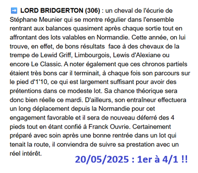 Pronostic PMU gagnant du 20 mai 2025