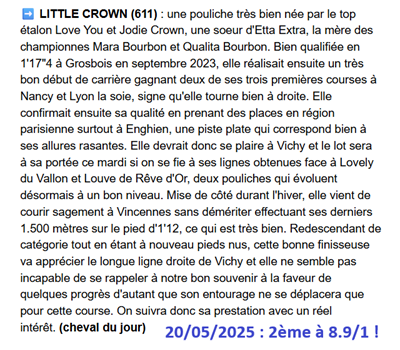 Pronostic gagnant du mardi 20 mai 2025