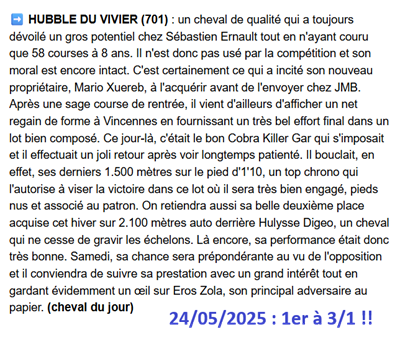Pronostic PMU gagnant du 24 mai 2025