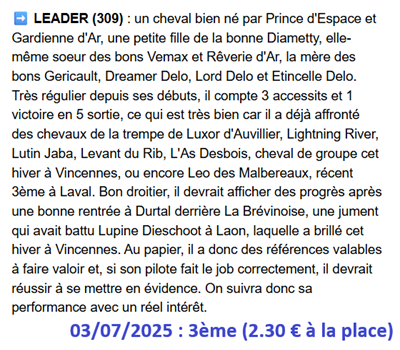 Pronostic PMU gagnant du 3 juillet 2025