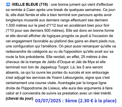 Pronostic PMU gagnant du 3 juillet 2025