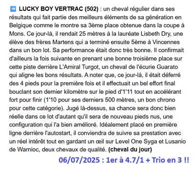 Pronostic PMU gagnant du 6 juillet 2025