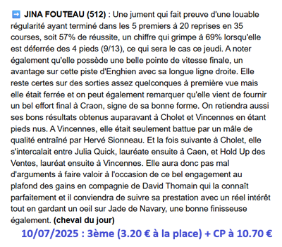 Pronostic PMU gagnant du 10 juillet 2025