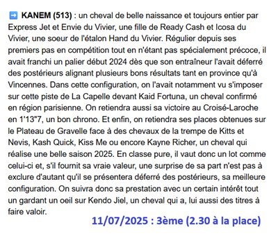 Pronostic PMU gagnant du 11 juillet 2025