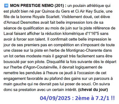 Pronostic PMU gagnant du jeudi 4 septembre 2025