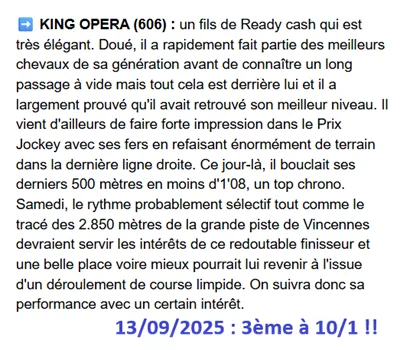 Pronostic pmu gagnant du samedi 13 septembre 2025