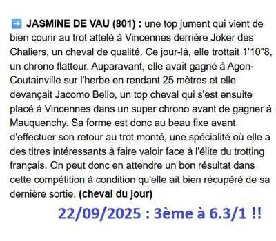 Pronostic pmu gagnant du 21 septembre 2025