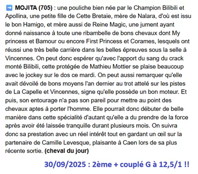Pronostic pmu gagnant du 30 septembre 2025