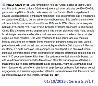 Pronostic pmu gagnant du 01 octobre 2025