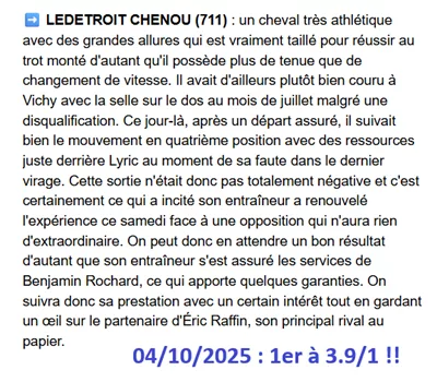Pronostic pmu gagnant du 4 octobre 2025