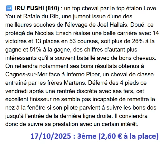 Pronostic pmu gagnant du 16 octobre 2025