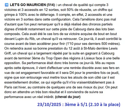 Pronostic pmu gagnant du 23 octobre 2025