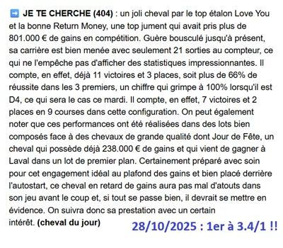 Pronostic pmu gagnant du 28 octobre 2025