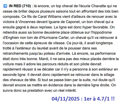 Pronostic PMU gagnant du 04/11/2025