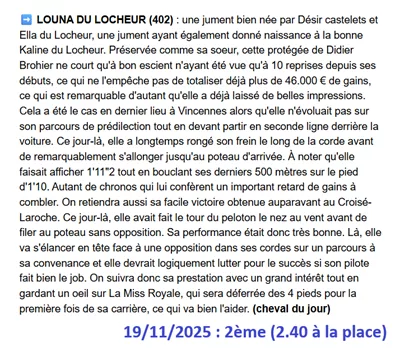 Pronostic PMU gagnant du 19/11/2025