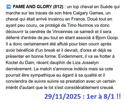 Pronostic PMU gagnant du 29/11/2025