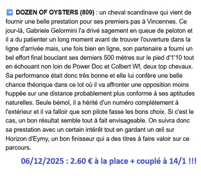 Pronostic PMU gagnant du 06/12/2025