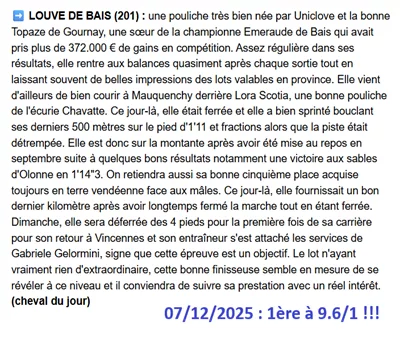 Pronostic PMU gagnant du dimanche 07/12/2025