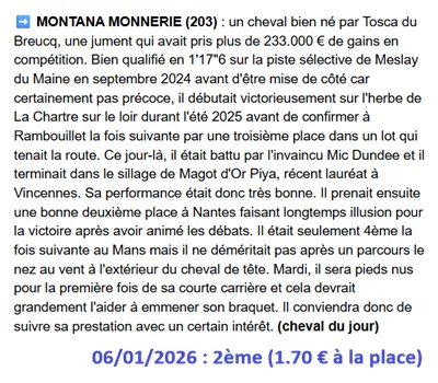 Pronostic PMU gagnant du mardi 06/01/2026