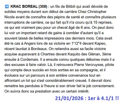 Pronostic PMU gagnant du 21/01/2026