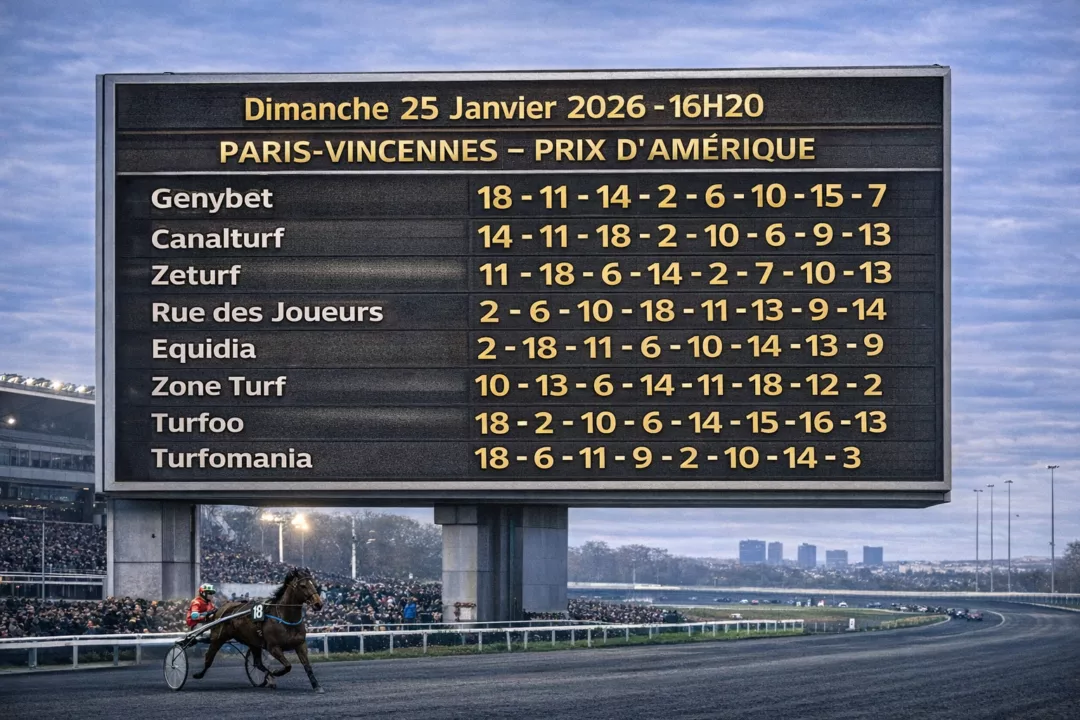 Pronostics Quinté presse PMU pour le Prix d'Amérique 2026