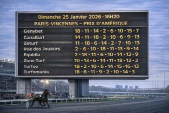 Pronostics Quinté presse PMU pour le Prix d'Amérique 2026