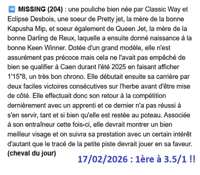 Pronostic PMU gagnant du 17/02/2026