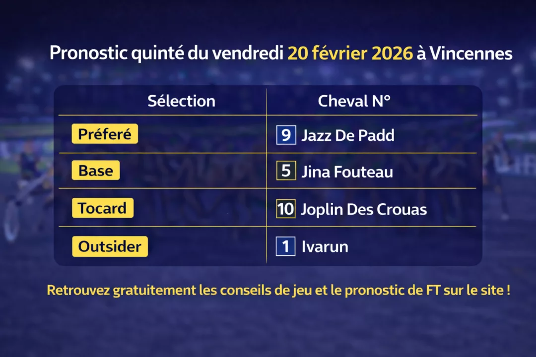 Pronostic Quinté du 20 février 2026