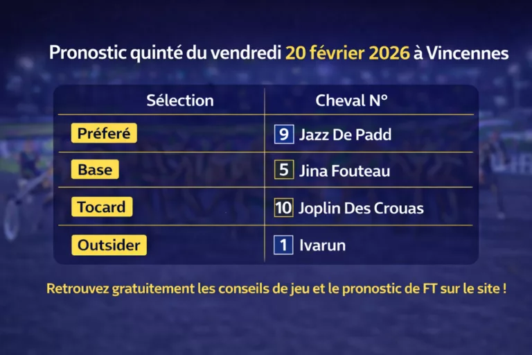 Pronostic Quinté du 20 février 2026