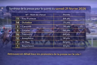 Pronostic Quinté presse du 21 février 2026
