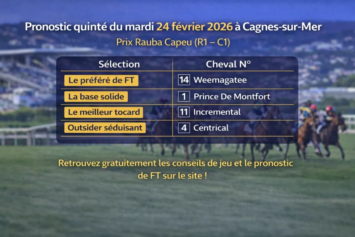 Pronostic quinté du mardi 24 février 2026