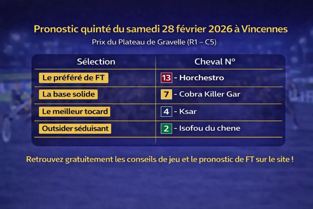 Pronostic quinté du samedi 28 février 2026