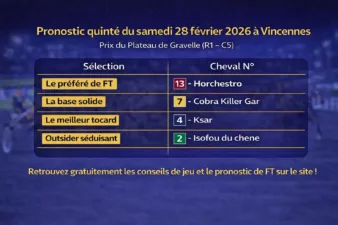Pronostic quinté du samedi 28 février 2026