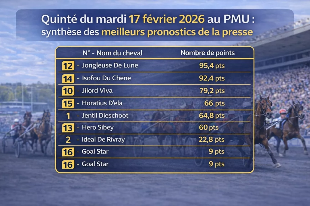 Quinté 17 février 2026 presse