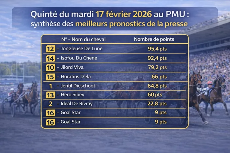 Quinté 17 février 2026 presse