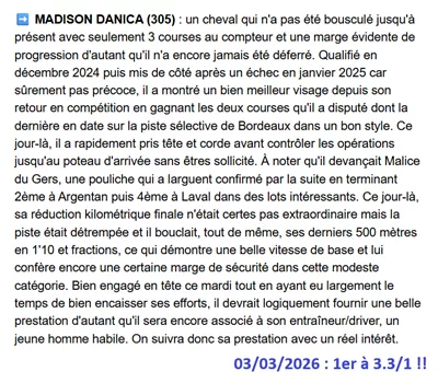 Pronostic PMU gagnant du 03/03/2026