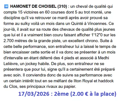 Pronostic PMU gagnant du 17/03/2026