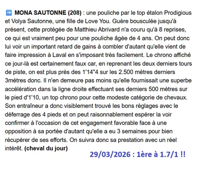 Pronostic PMU gagnant du 29/03/2026