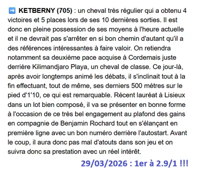Pronostic PMU gagnant du 29/03/2026
