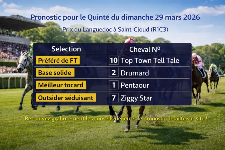 Pronostic PMU du dimanche 29 mars 2026