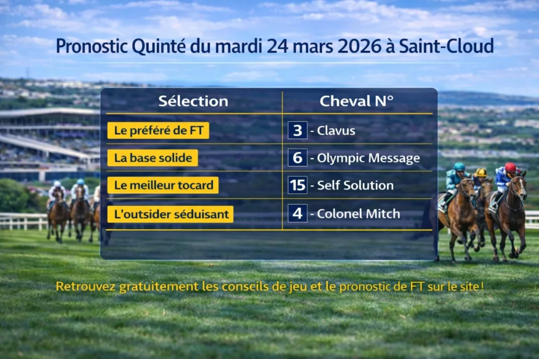 Pronostic PMU du mardi 24 mars 2026