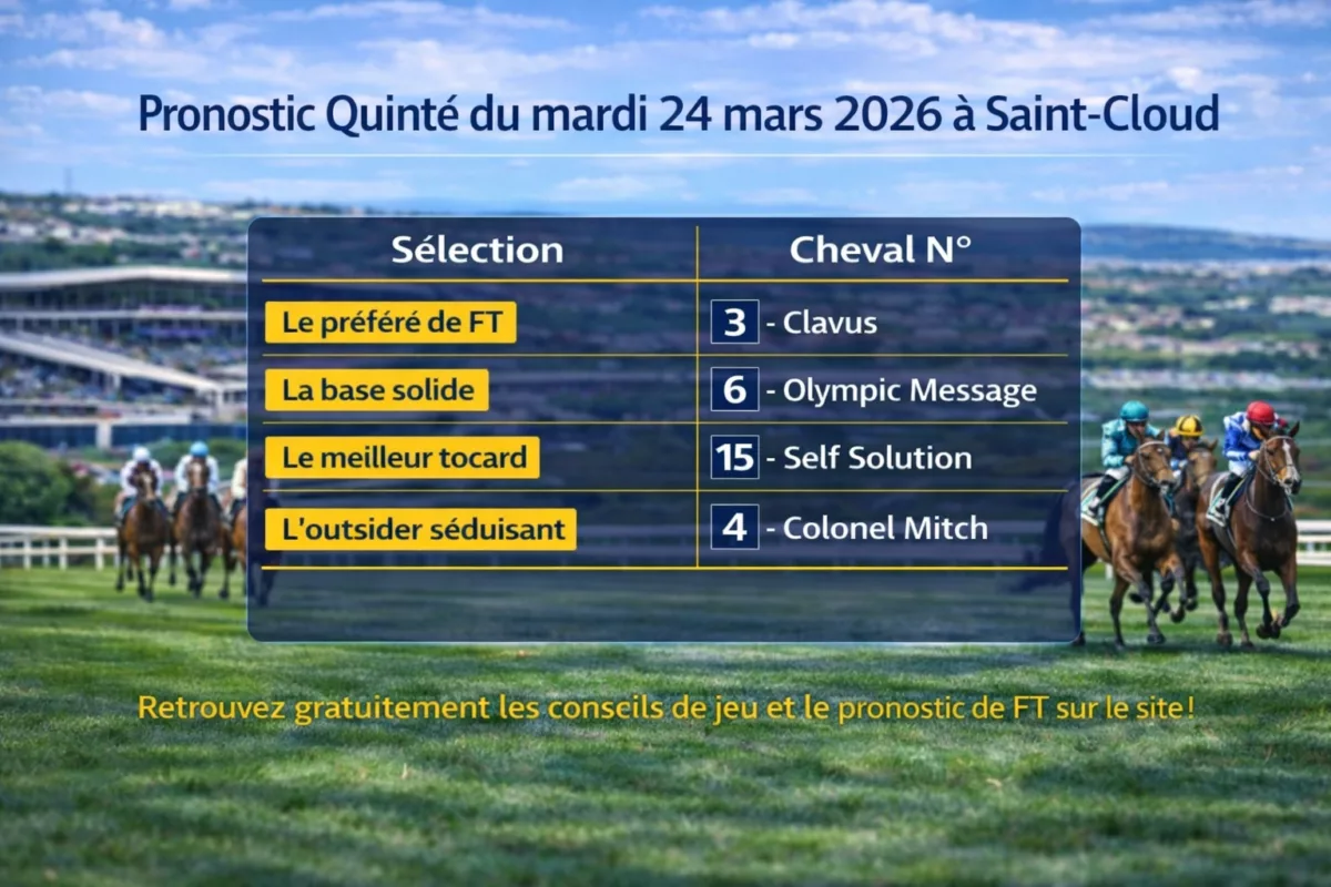Pronostic PMU du mardi 24 mars 2026