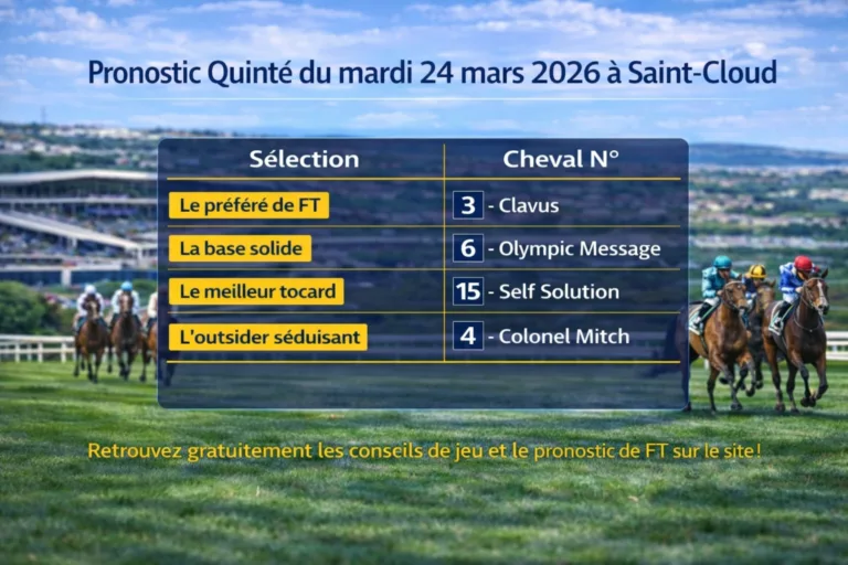 Pronostic PMU du mardi 24 mars 2026