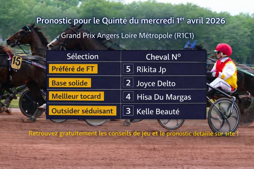 Pronostic Quinté du mercredi 1er avril 2026